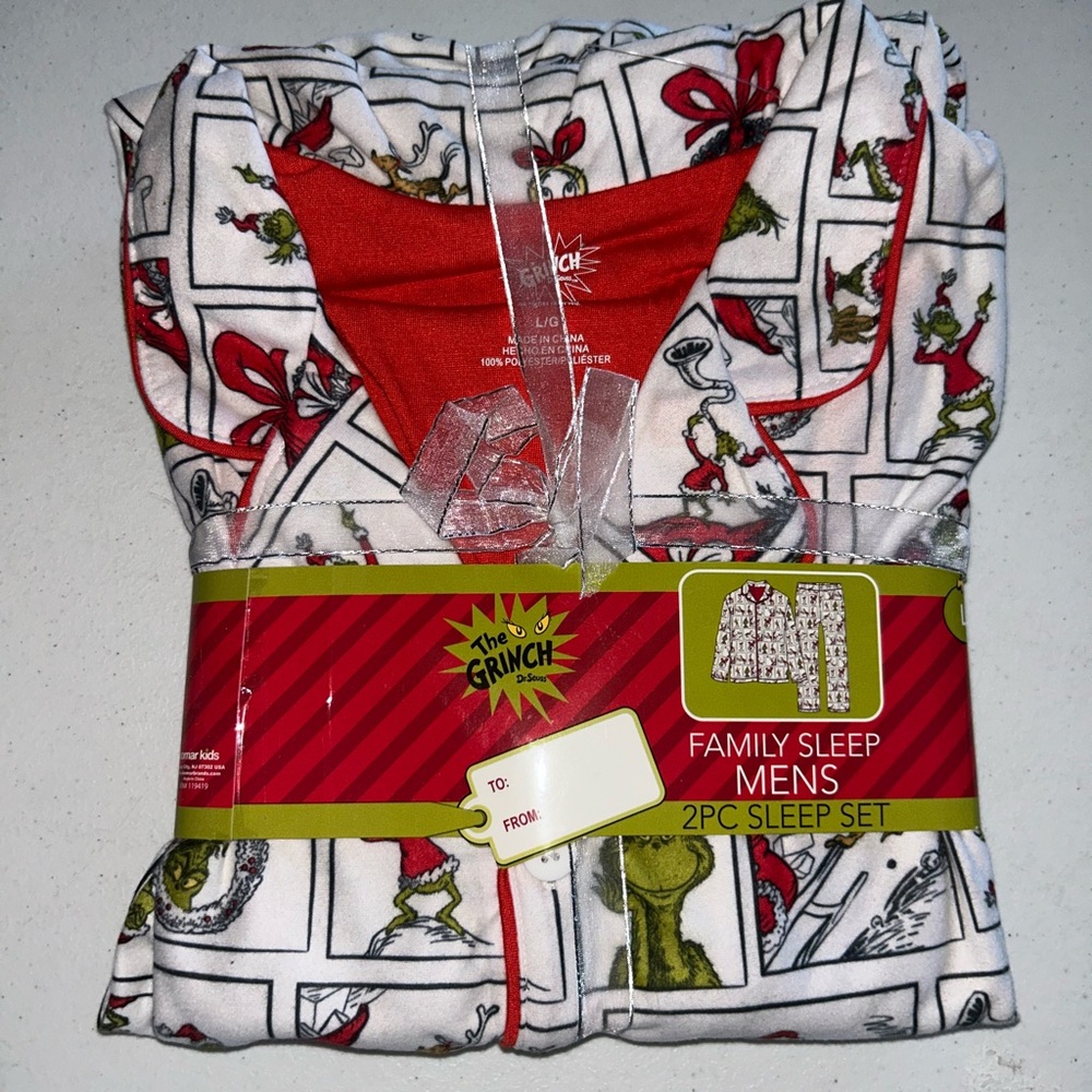 Men’s Grinch Pajama Set Large